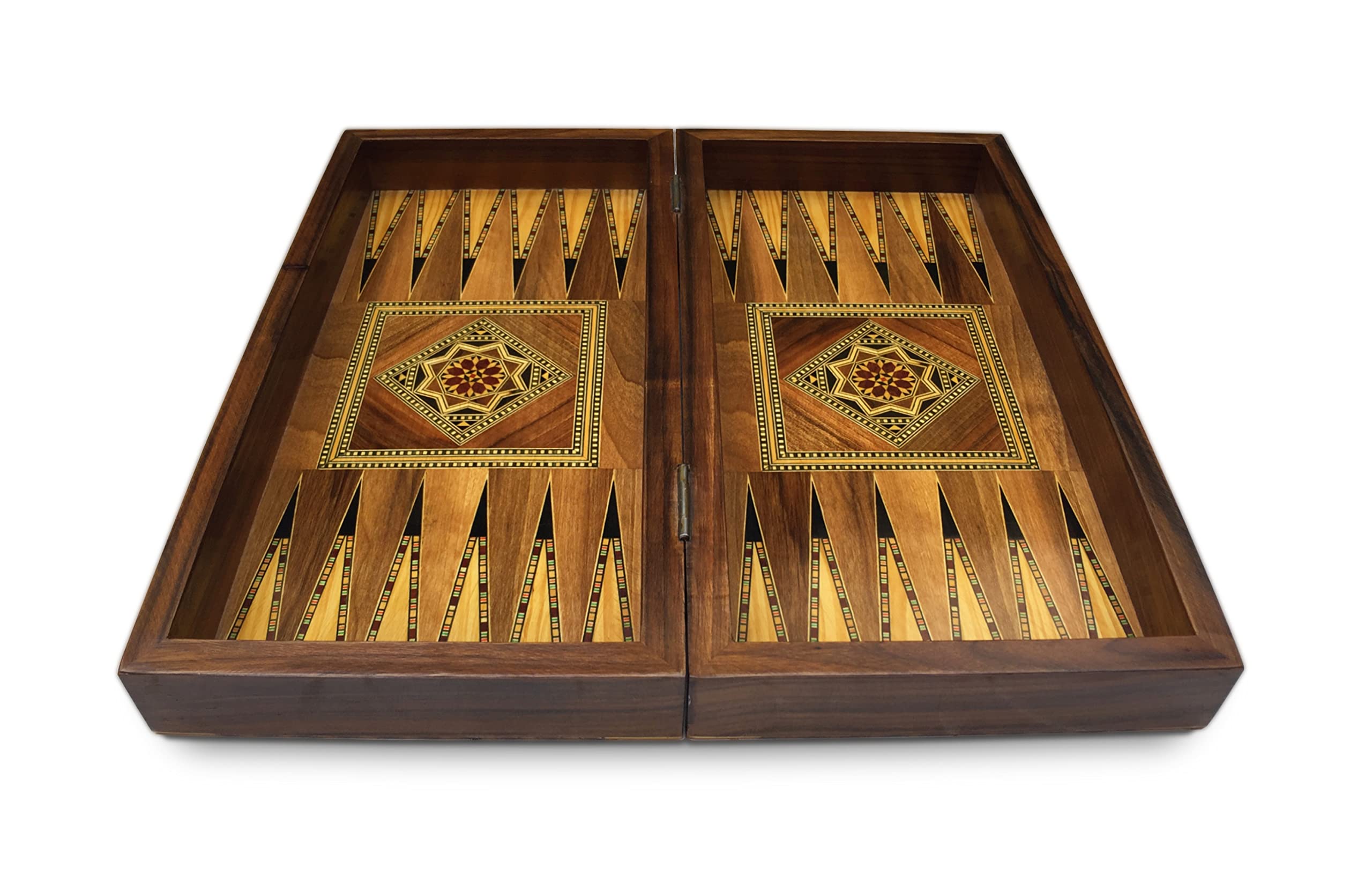 Elessar Novità 40 x 40 cm in legno Backgammon/scacchi DAMA,Tavla,Artigianale Artigianale Piano BK 40 con 30 mattoncini in legno Backgammon e scacchi in legno