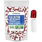 XPRS Nutra Size 3 Empty Capsules - 500 Count Empty Gelatin Capsules - Pills for DIY Capsule Filling - Pure Bovine Pill Gel Caps Fillable for Do-It-Yourself Vitamins and Supplements (Clear Red/White)
