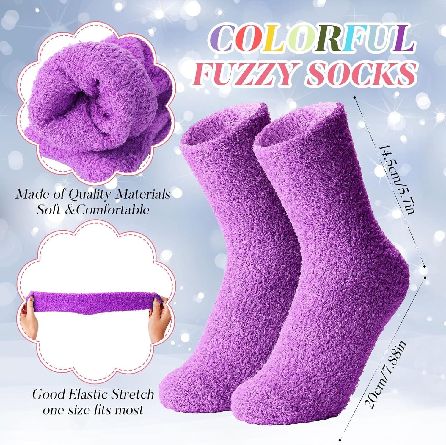 Handepo 24 Pairs Women Fuzzy Socks Bulk Winter Fluffy Sleeping Slipper Socks for Home Outdoor Gift Ladies Valentine's Day - Image 4