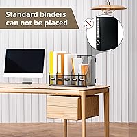 Vista 6 de DALTACK Organizadores de escritorio de metal para revistas, con 5 compartimentos verticales, carpeta de almacenamiento, organizador para oficina