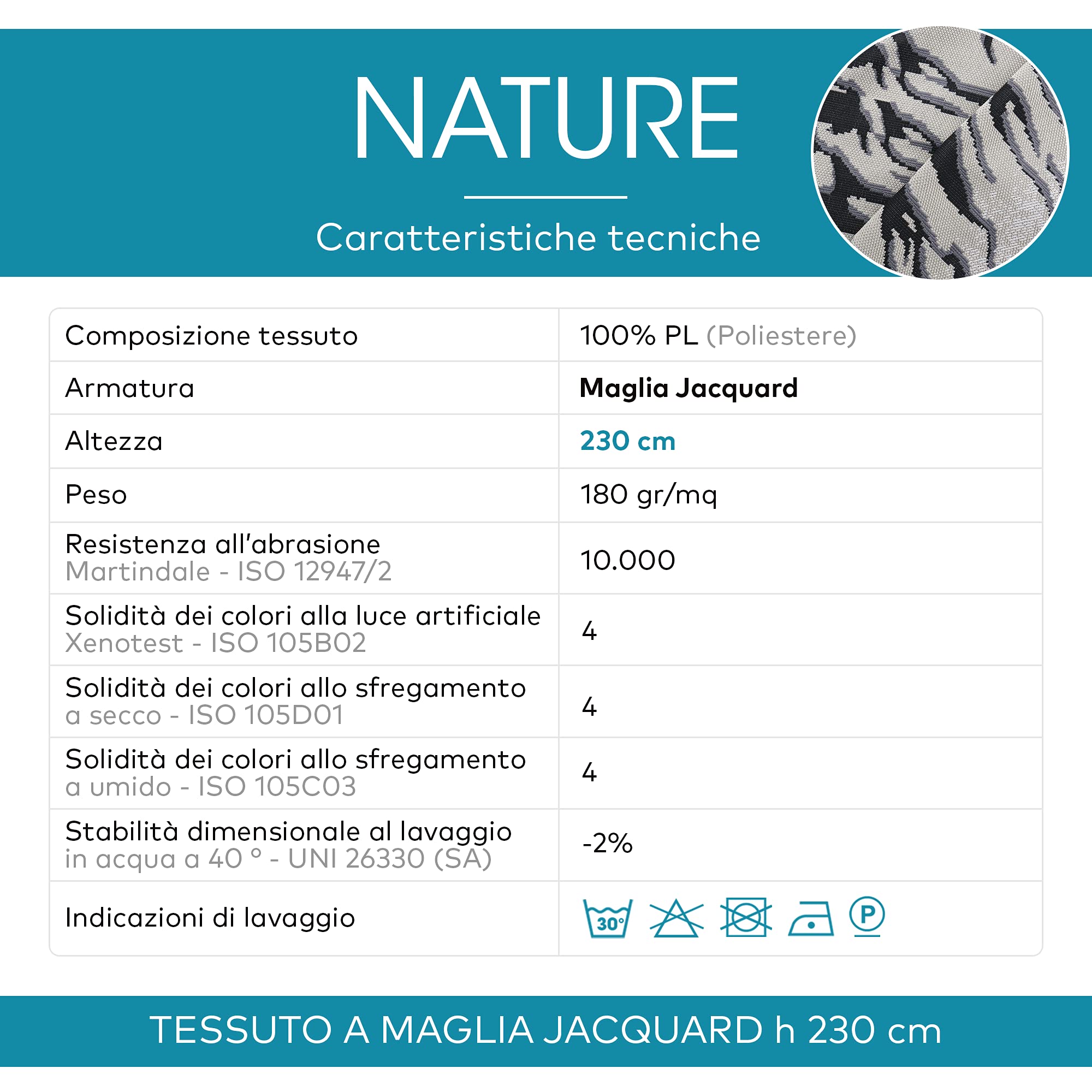 DESHOME Nature - Tela de punto jacquard elástica de 230 cm de altura por metro (tejido jacquard, 10 metros)