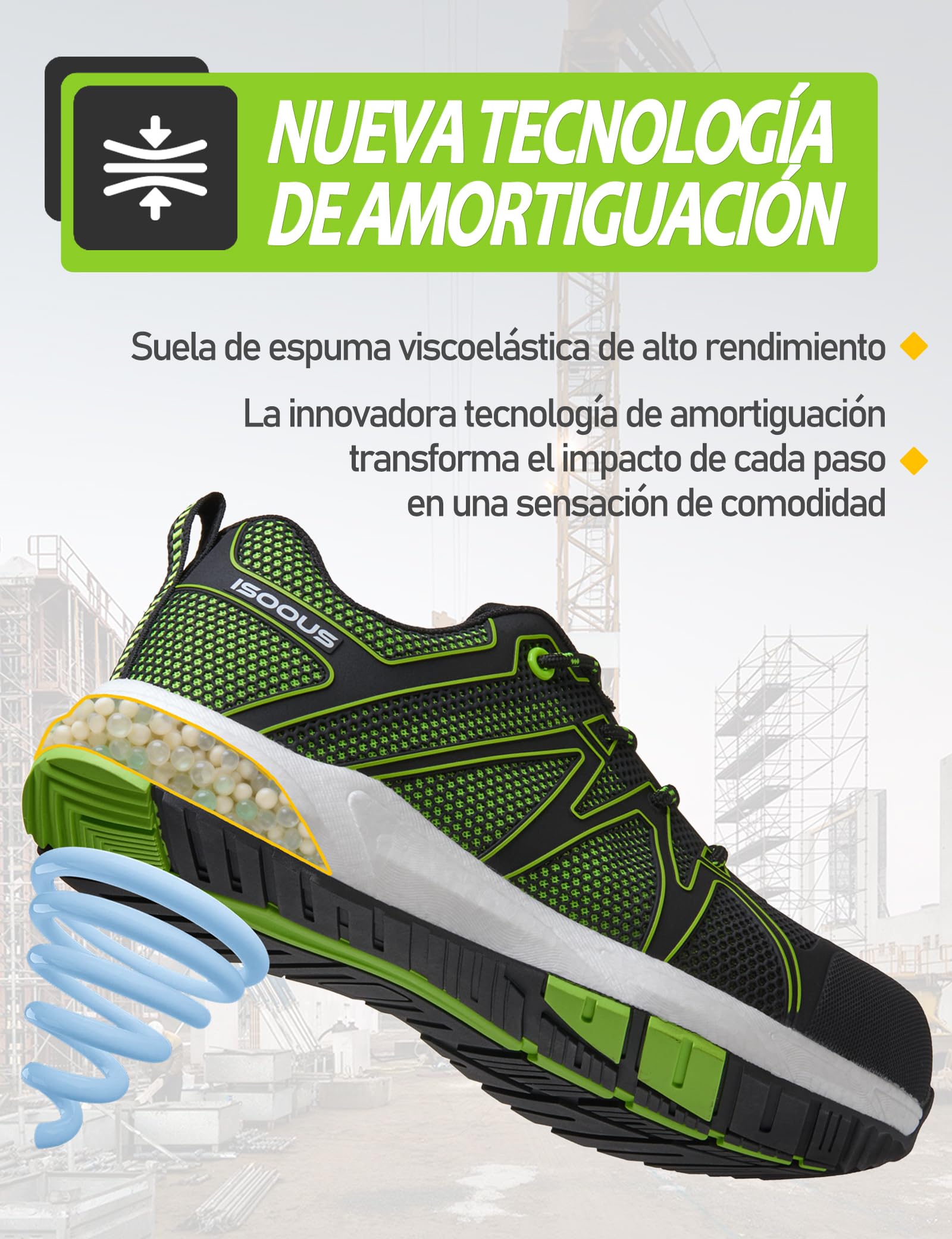 Zapatos de Seguridad Hombre Mujer S3S ESD SRC FO Zapatillas de Seguridad | Impermeable Antideslizante Calzado de Seguridad Ligeros Sin Metal Punta Composite de Fibra de Vidrio Comodos