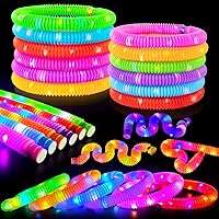 Kannove 12PCS Glow Sticks Party Favors for Kids - 3 LED Modes Light Up Necklace Bracelets, Glow in Dark Toys for Birthday Easter Dance Parties