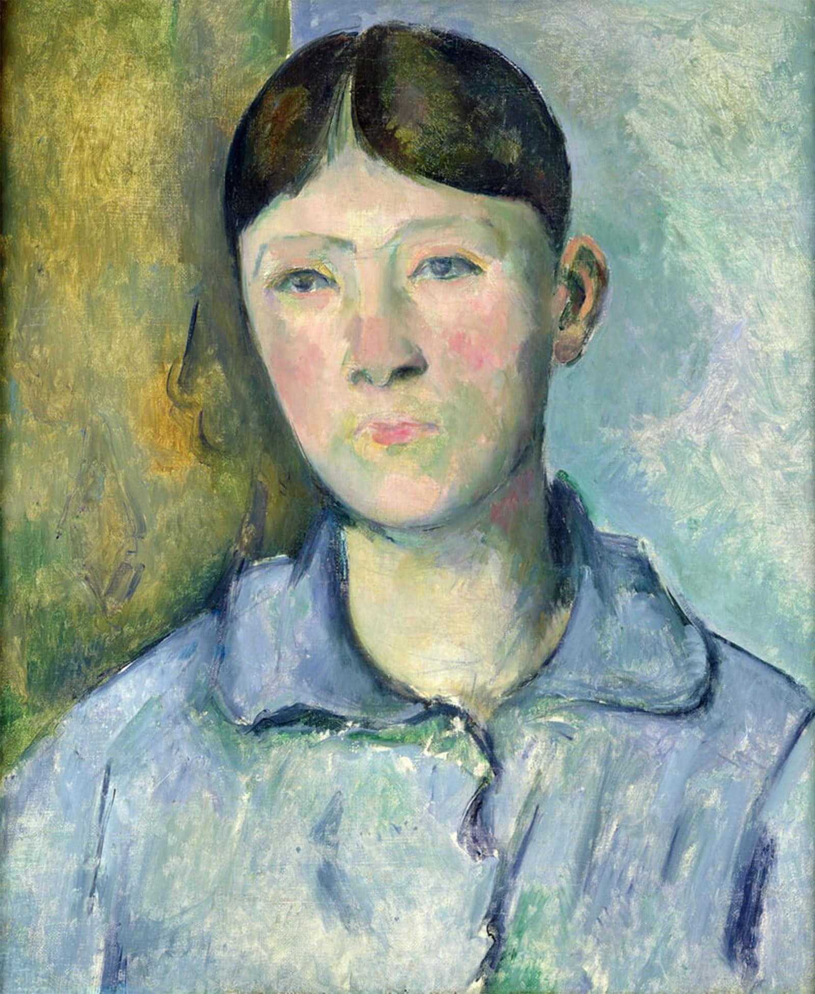 RZHRHJES Retro Picture Portrait Oil Painting Modern Wall Artwork Portrait of Madame Cezanne by Paul Cézanne Canvas Poster for Home Decor 60x90cm