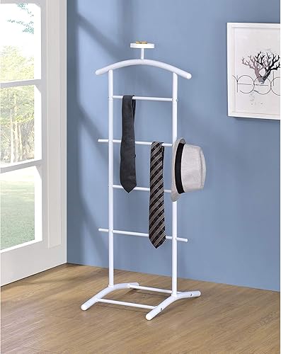 Miniatura 3 de Modern Carlsen - Estante organizador de ropa, soporte de valet para trajes, metal blanco