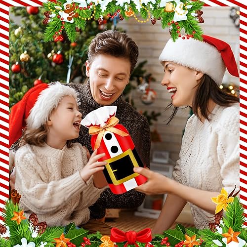 Miniatura 2 de Paterr 200 bolsas de regalos de Navidad, bolsas con cordón de Papá Noel, bolsas de plástico para dulces, bolsas de regalo de Navidad, bolsas de