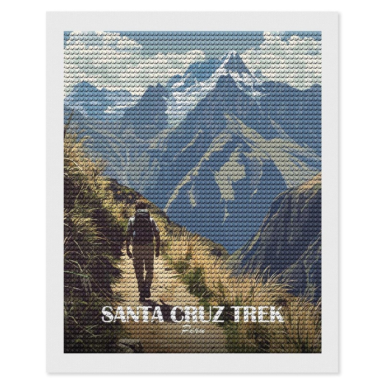 Junmoney Santa Cruz Trek Peru 5D Diamond Painting Kit 16"x20", Relaxing DIY, Mindful Craft Project, Full Kit Included, Thoughtful Present