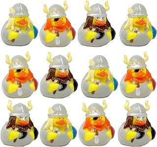 Viking Rubber Ducks - 12 Unique Rubber Duckies for Medieval Themed Party Supplies, Viking Decorations Party, Knight Party Theme, Funny Rubber Ducks for Jeep Ducking, Novelty Character Rubber Ducks