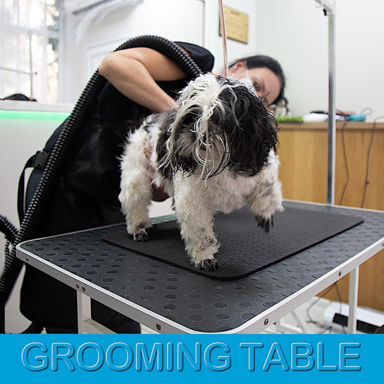 Seagull Multipurpose Foam Rubber Pet Grooming Table Mat 16 x 24 Inch Dog Grooming Mat for Table Cat Grooming Mat Dog Bath Mat Pet Vet Mat Non Slip Soft Waterproof Anthracite