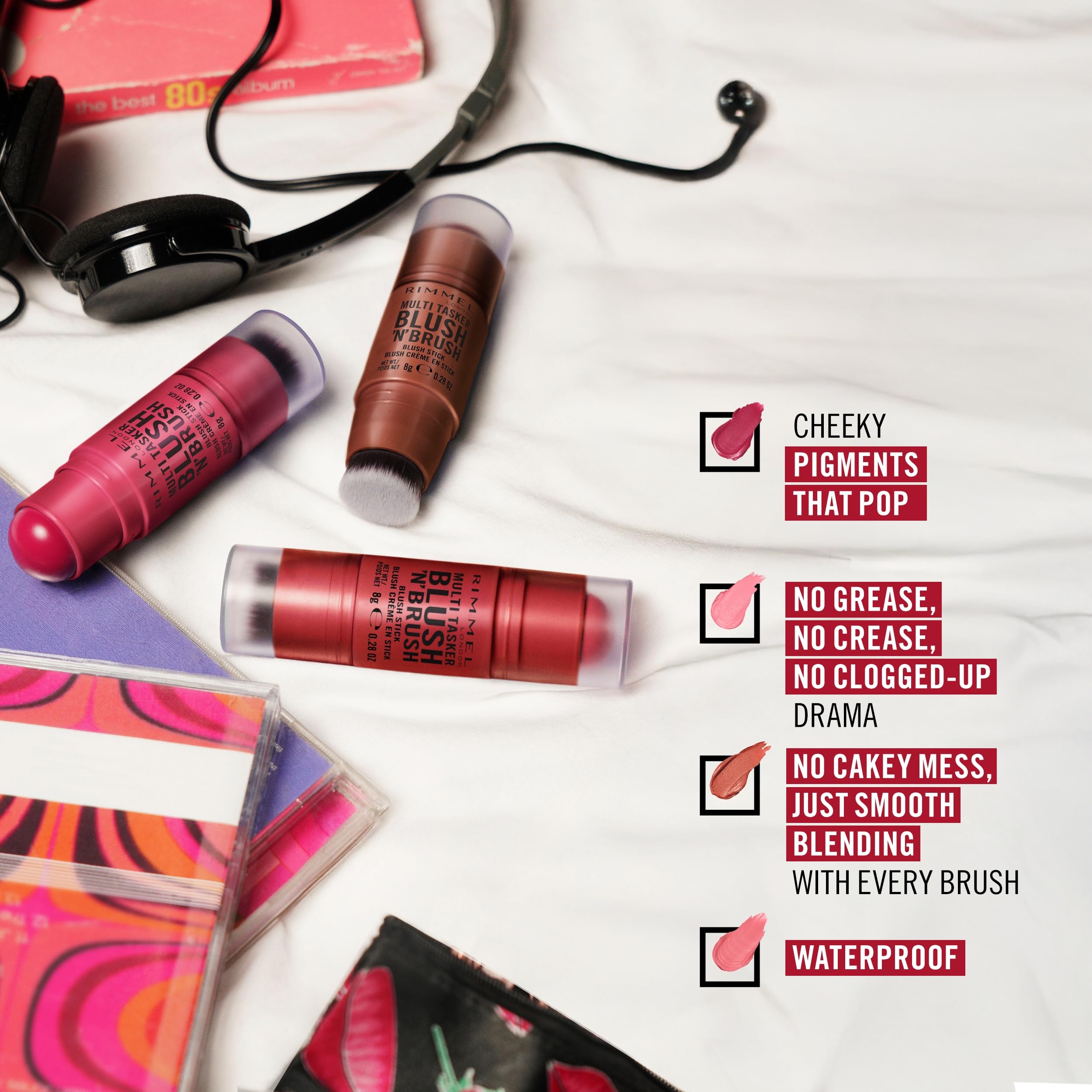 Rimmel London Multitasker Blush 'N' Brush Stick | Colorete | Tono 350 ROASED PEACH| 8g — view 2