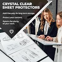 Vista 4 de Dunwell Carpeta de álbum de portafolio de arte (negro) - Carpeta de cartera de 11 x 17 pulgadas para obras de arte, 24 fundas de plástico, libro