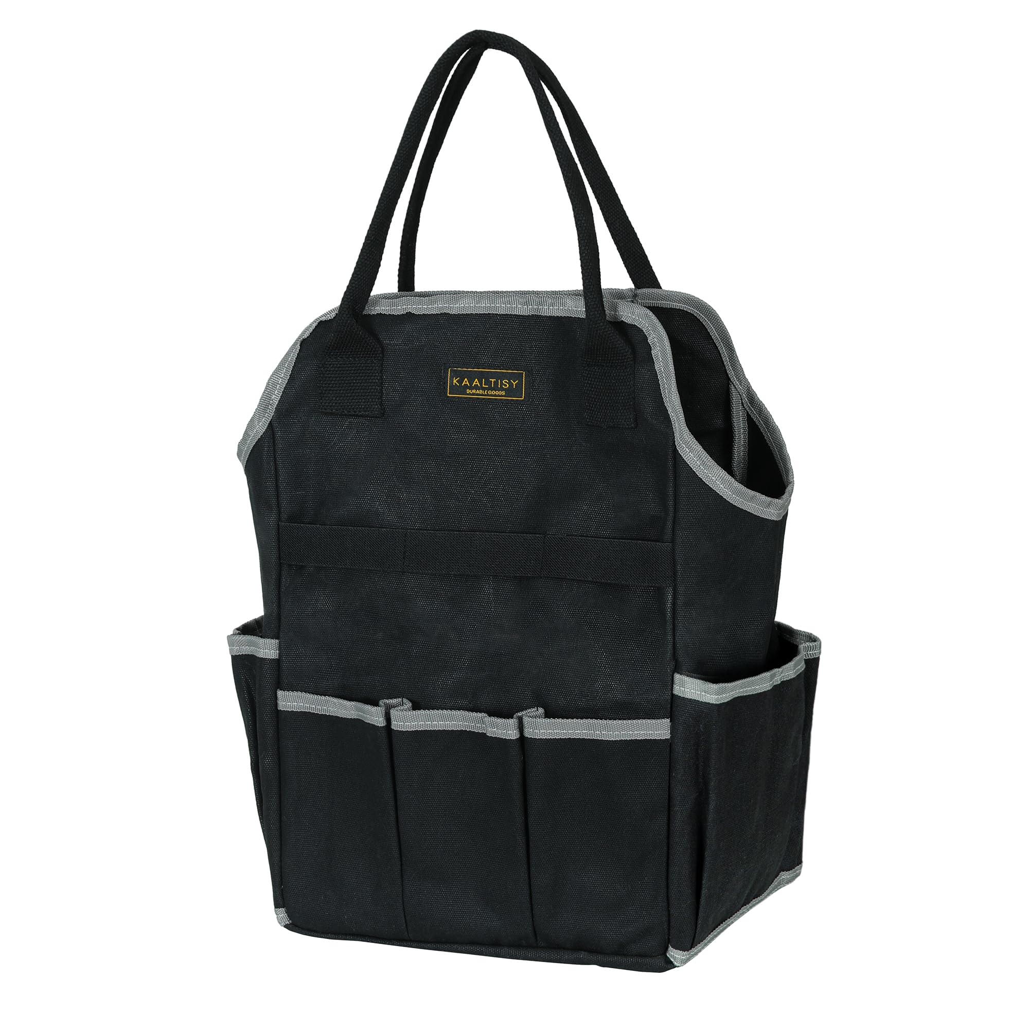 Garden Tool Bag | Heavy-Duty 16oz Waxed Canvas Garden Tool Tote with 8 Pockets | 25L x 16W x 40H CM | Tools Storage Bag for Gardeners, Portable Tool Organizer for Garden Essentials