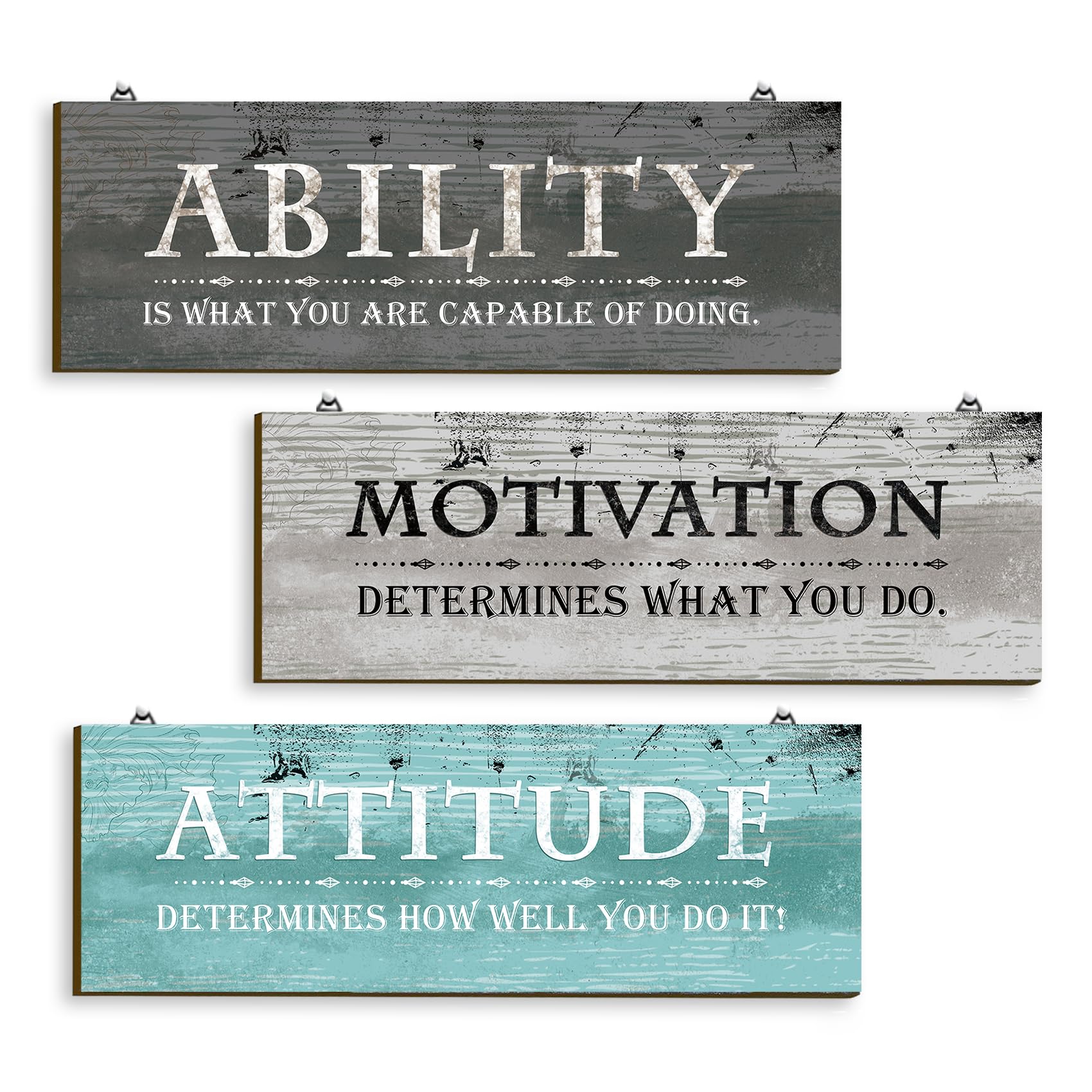 generic Home Decor, Wall Art for Living Room, Inspirational Wall Decor, Wall Decoration for Bedroom, 35x12cm Room Accessories and Farmhouse Decor, Vintage Wall Decor - Ability Motivation Attitude