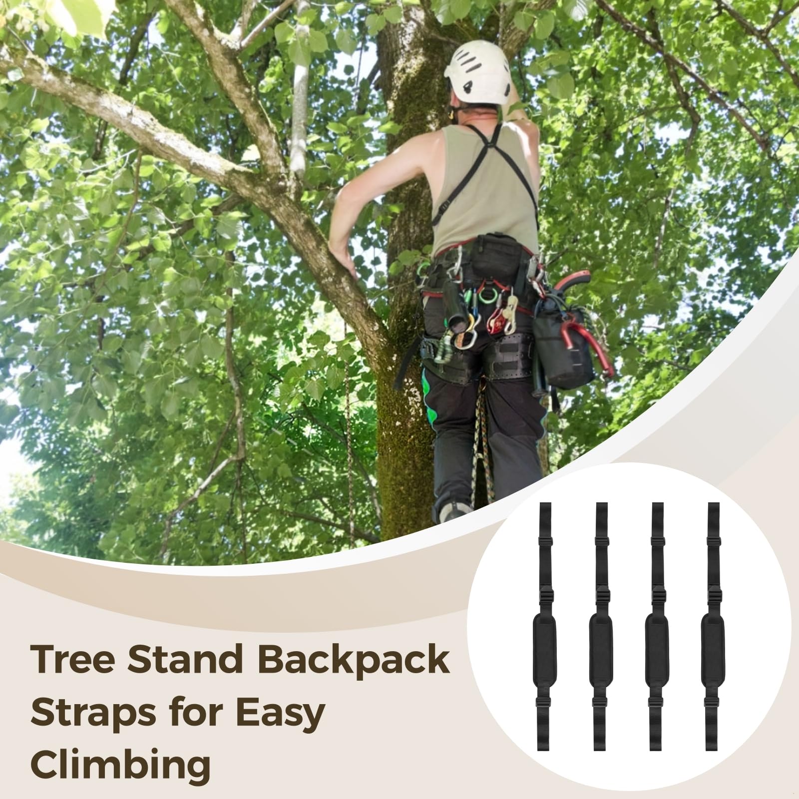 Cinghie di supporto universali per albero, confezione da 4 cinghie regolabili in nylon per attrezzi da caccia e accessori