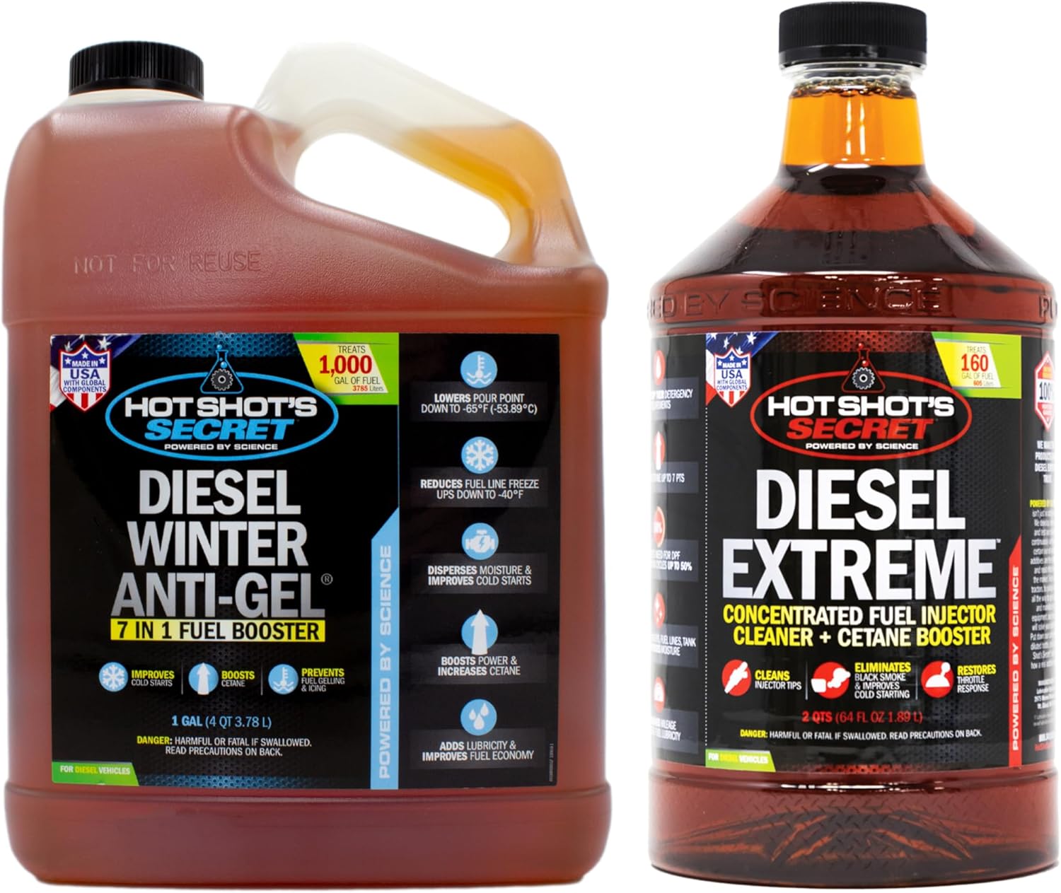 Hot Shot's Secret Diesel Winter Anti-Gel (1 Gallon) and Diesel Extreme Clean and Boost (64 fl. oz.)