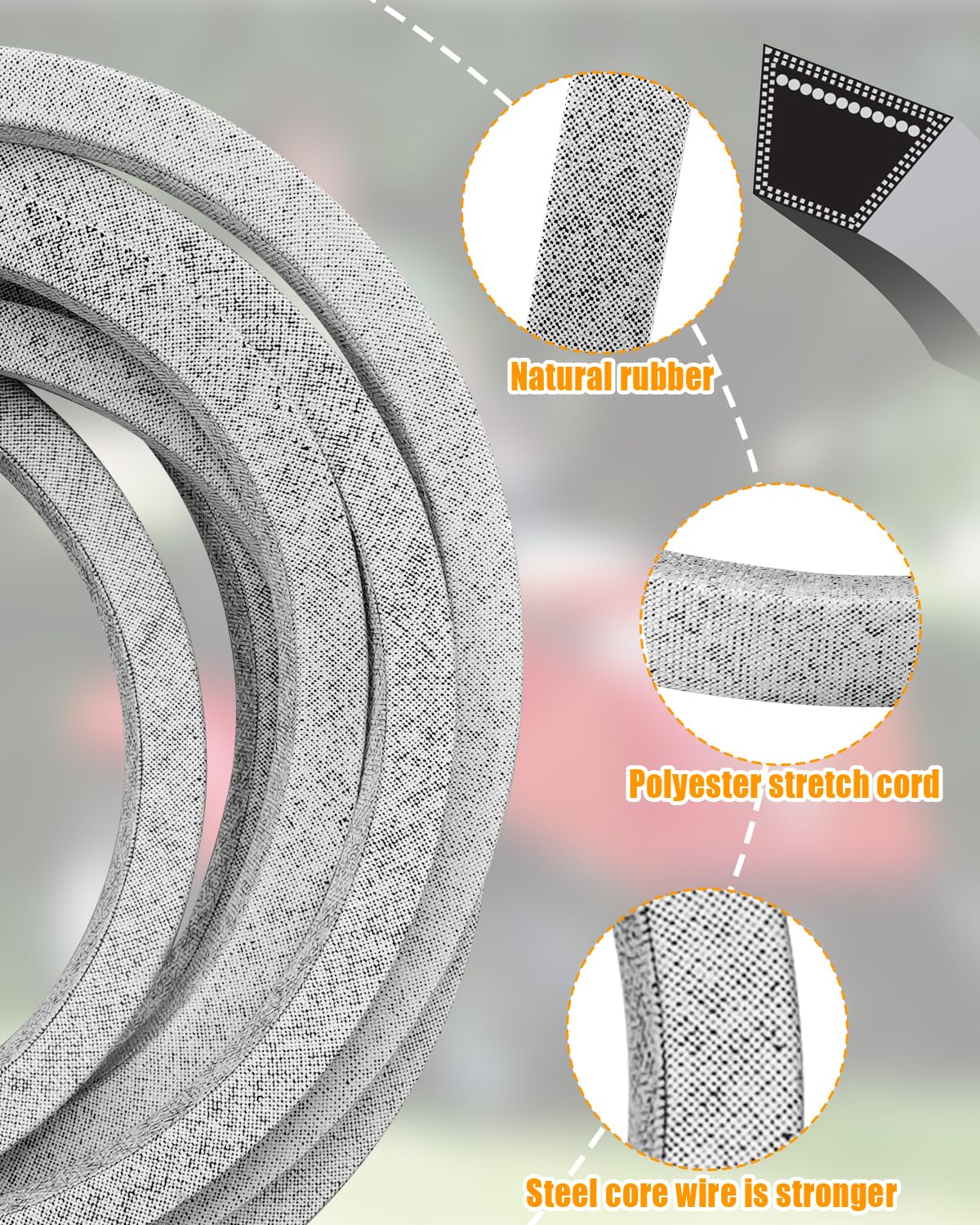 Deck Belt Kevlar Compatible with Snapper 1757901YP Air Lift Kit for Mower Blades 21 25 28 33, Lawn Tractor Drive V-Belt