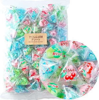 Mai Gum Koubou Cherry Mochi, Assorted 3 Types, 2.2 lbs 1 kg, Approximately 132 Pieces, Individually Packaged, Commercial Use, Large Capacity, Gummy, Sweets, Assorted, Bulk Purchase