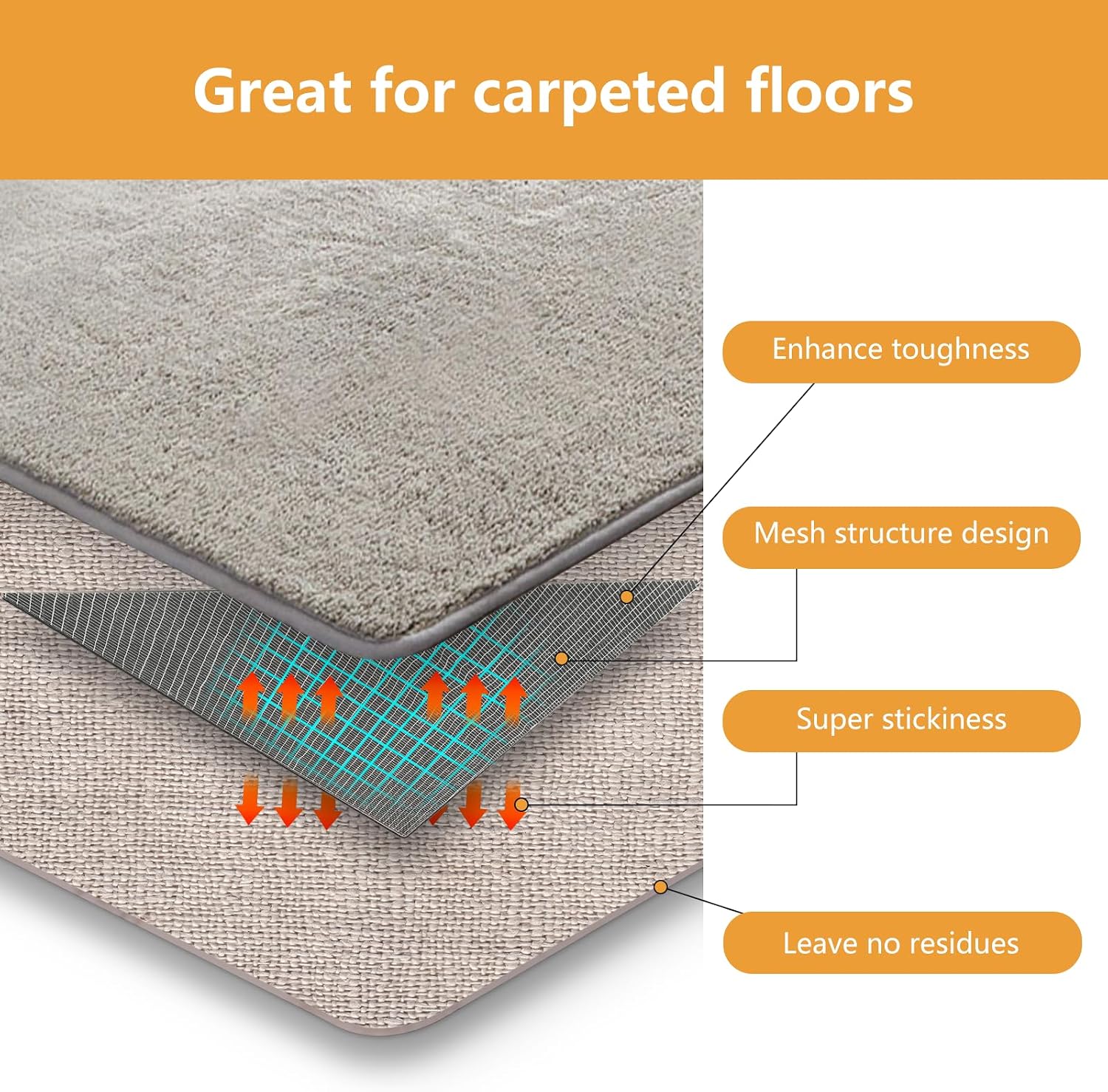 Rug Carpet Gripper Keep Rug in Place on Carpet, Non Slip Rug Pads Grippers for Hardwood Floors and Tiles 12 PCS