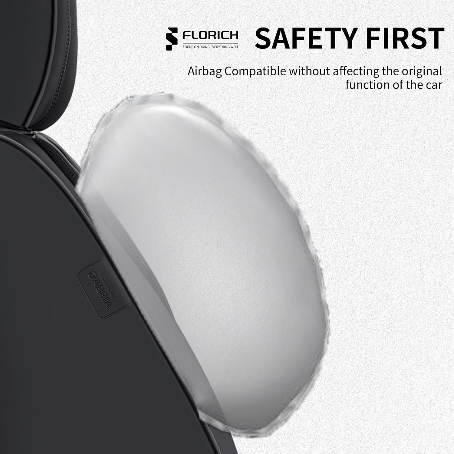 FLORICH Seat Covers, Car Seat Covers Full Set, Luxury Nappa Leather Seat Covers, Breathable and Waterproof Car Seat Protector 5 Seat, Automotive Seat Covers Universal Fit for Most Cars-Black