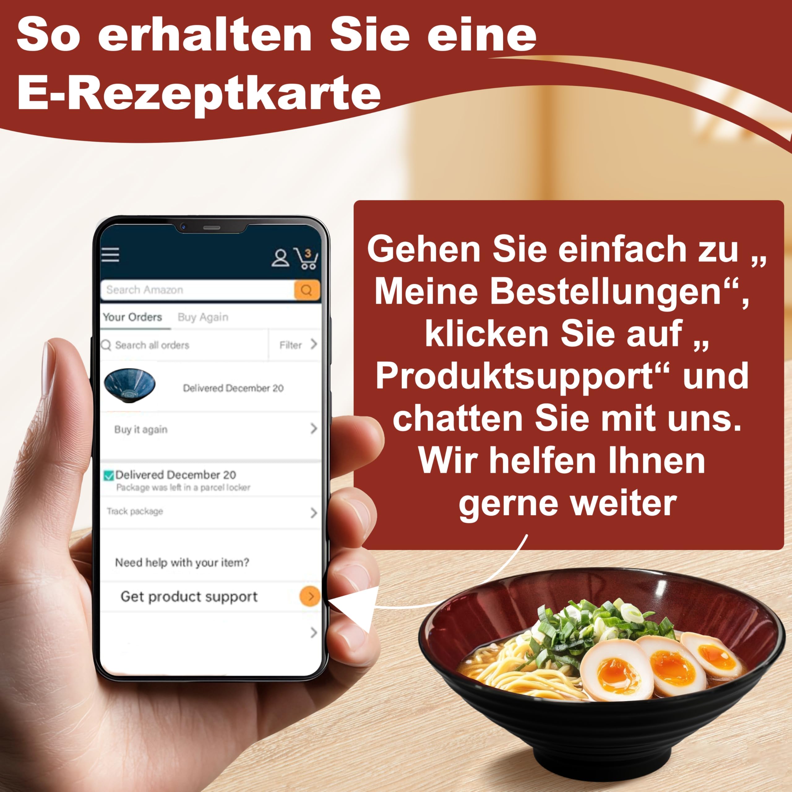 8 Zoll 4 Set Keramik Ramen Schüssel(16 Teilig) - Japanisches Porzellan Spülmaschinenfest Geschirr mit Gabel Essstäbchen Löffel für Nudeln Suppen Getreide Salate Mann Frau Geschenke für neuen Häusern