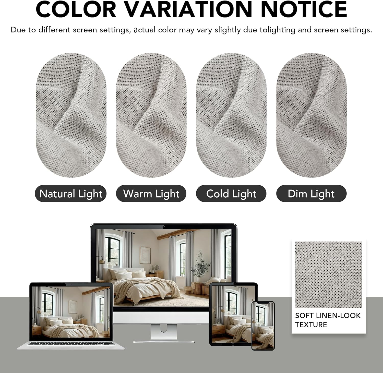 Deconovo Blackout Curtains Pinch Pleat, Faux Linen 100% Light Blocking Thermal Insulated Drapes for Bedroom, Living Room & Nursery, (60" Wx84 L (Pack of 1), Sand)