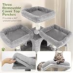 Globlazer Arbres et tours pour chats adultes multiples, 82-inch XXL Tour d'arbre de chat haut pour les chats intérieurs avec poste de Scratching, 3 Perches, 2 Des paniers suspendus, 2 Condos, Gris clair, F82