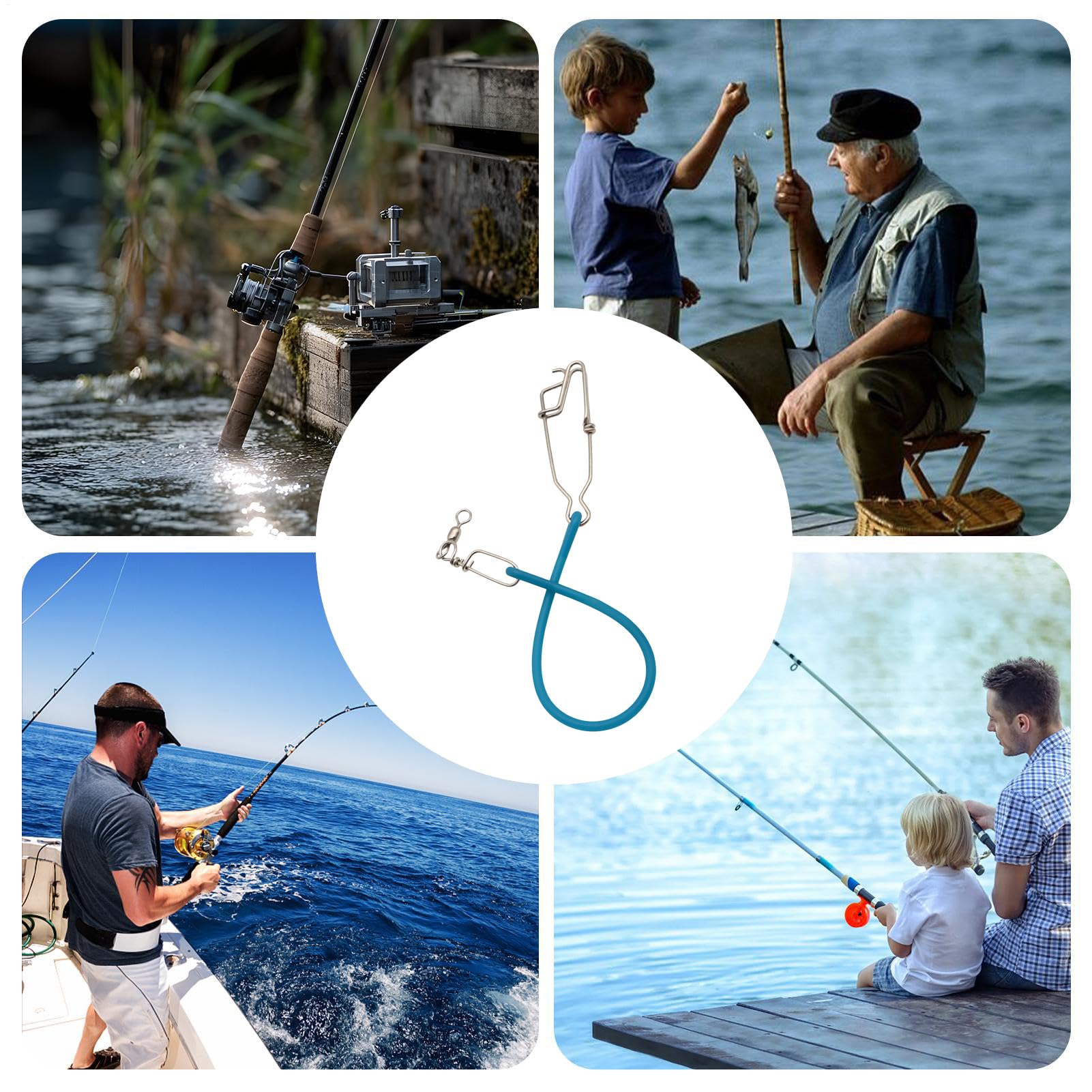 Amortiguador para cañas de Pescar con Remolque, Pesado, con Remolque, para Pesca, Buceo, Surf, Barcos Marinos, Barcos a Motor y Deportes