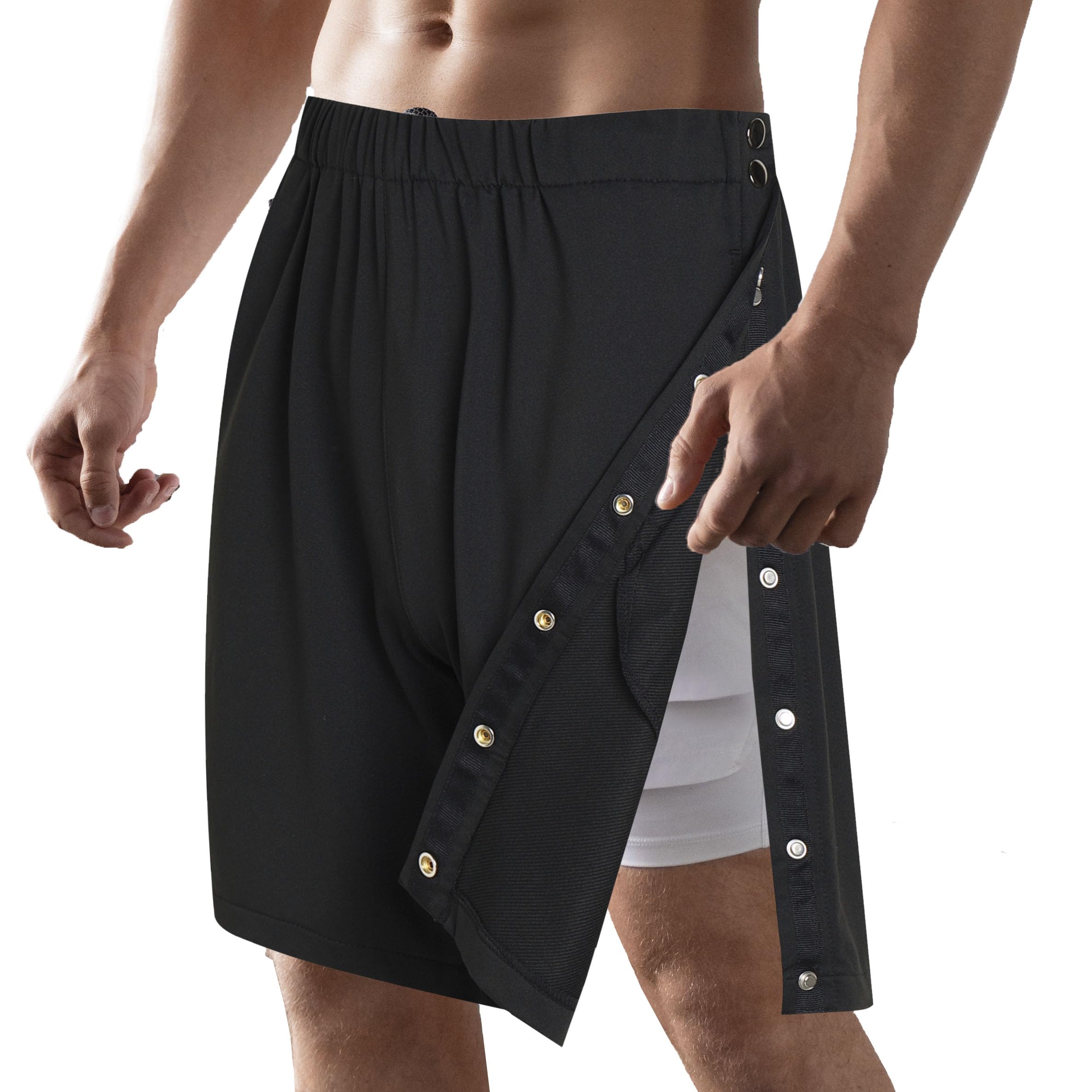 Unisex Tear Away Shorts Breakaway Athletic Shorts Post Hip Knee Surgery Recovery Shorts with Pockets for Men & Women