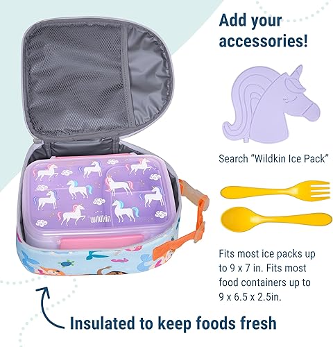 Miniatura 6 de Wildkin Lonchera aislada con clip para niños, ideal para aperitivos, escuela y viajes, color naranja brillante