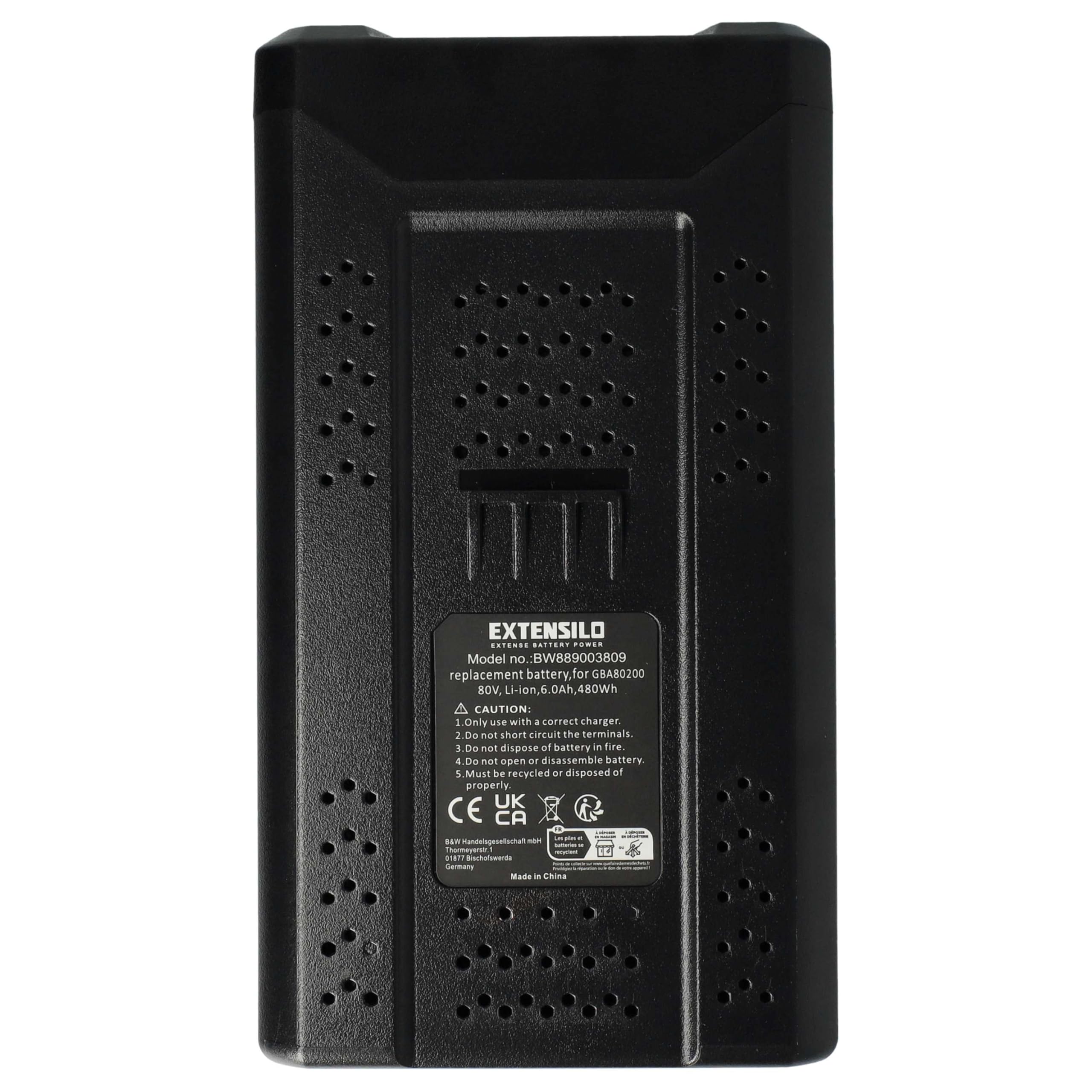 2x batteria sostituisce Stiga SBT 2580 AE, BT 80 Li 5.0, BT 80 Li 4.0 per utensile elettrico (6000 mAh, Li-Ion, 80 V)