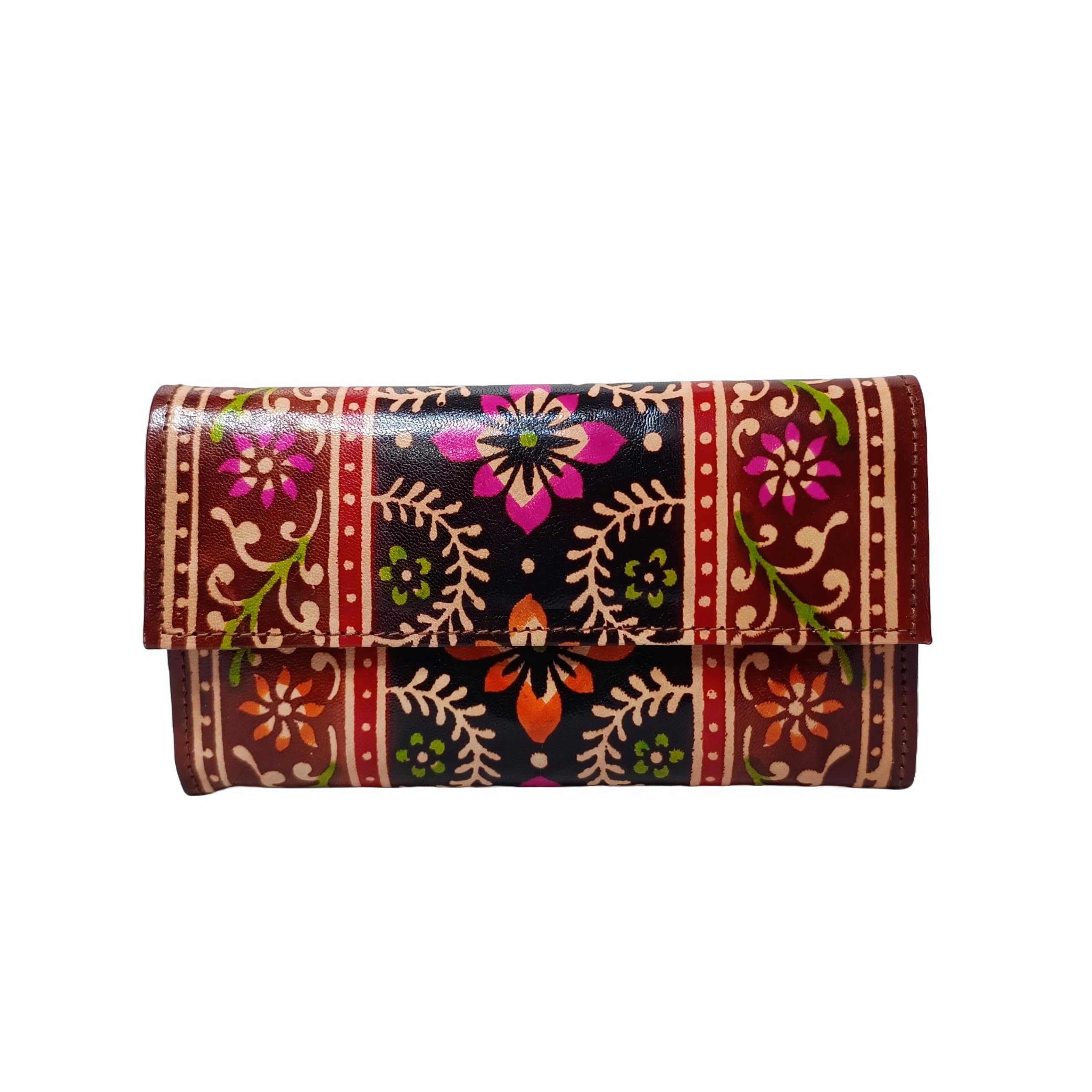chitrahar Shantiniketan Genuine Leather Traditional Batik Hand Purse for Women (flower design, brown) (B0CQKC75B8) Amazon Price History, Amazon Price Tracker