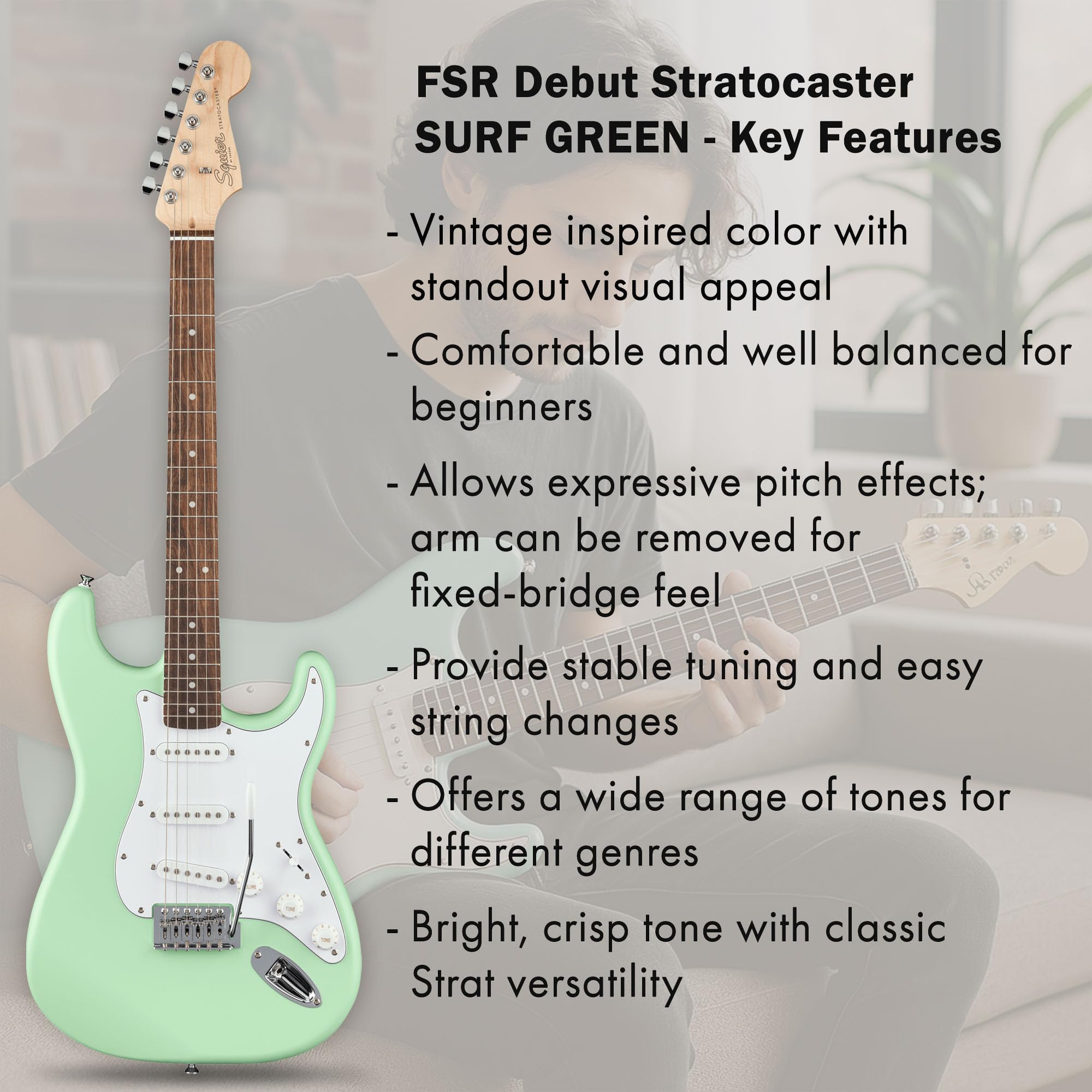 Squier Stratocaster ミントグリーン ギターケース付き Squier Stratocaster ミントグリーン ギターケース付き Squier