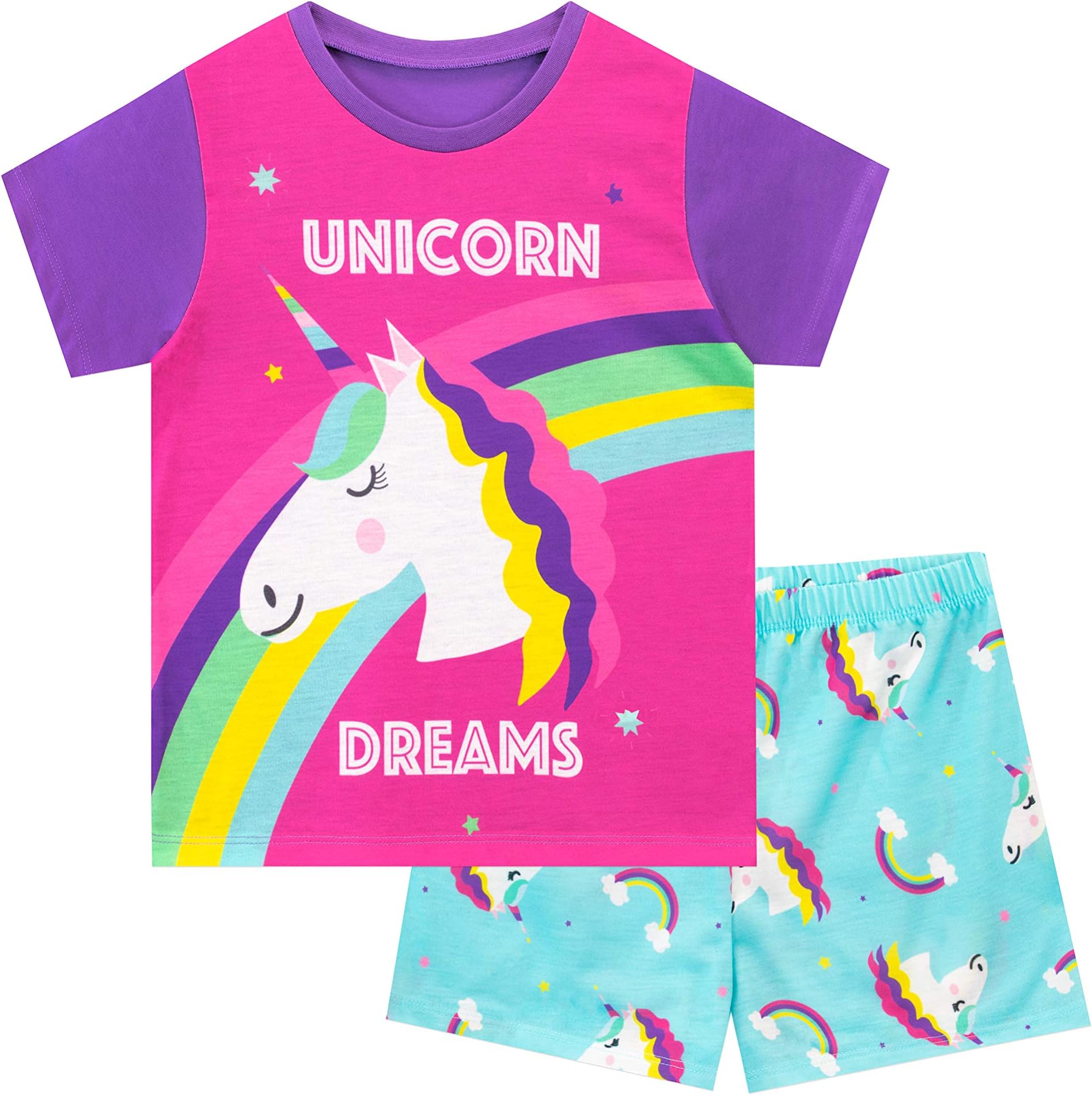 Girls Short Pyjamas Unicorn
