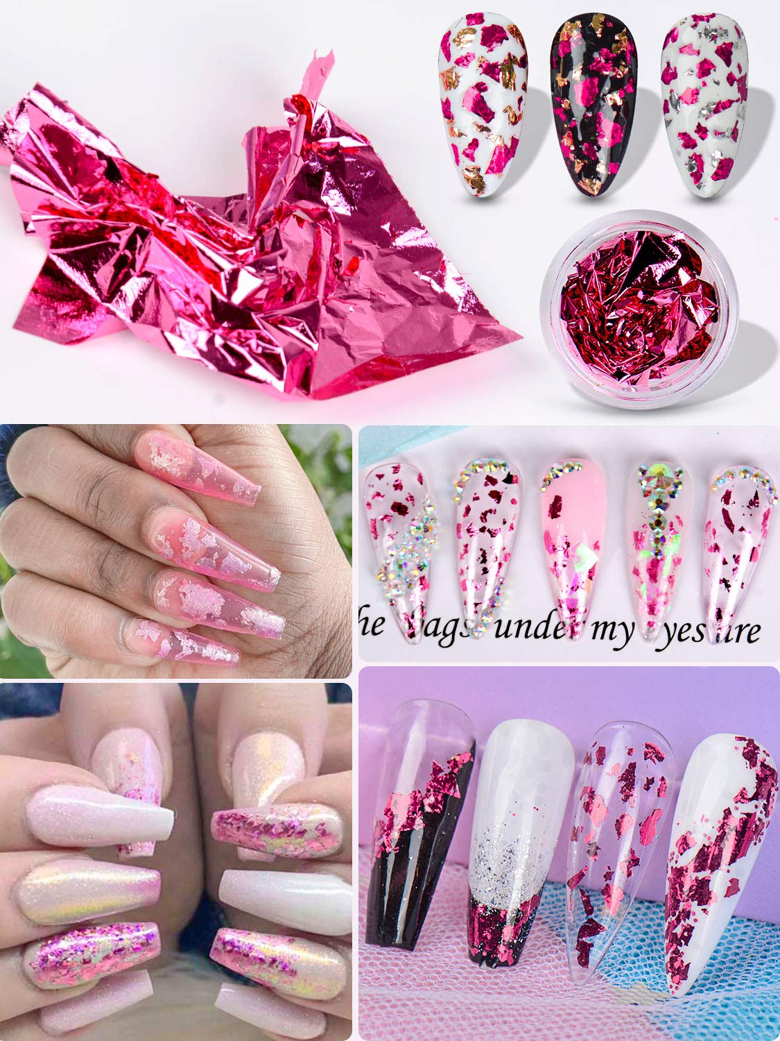 Amazon | Warmfits ホログラフィックネイルグリッター ピンク