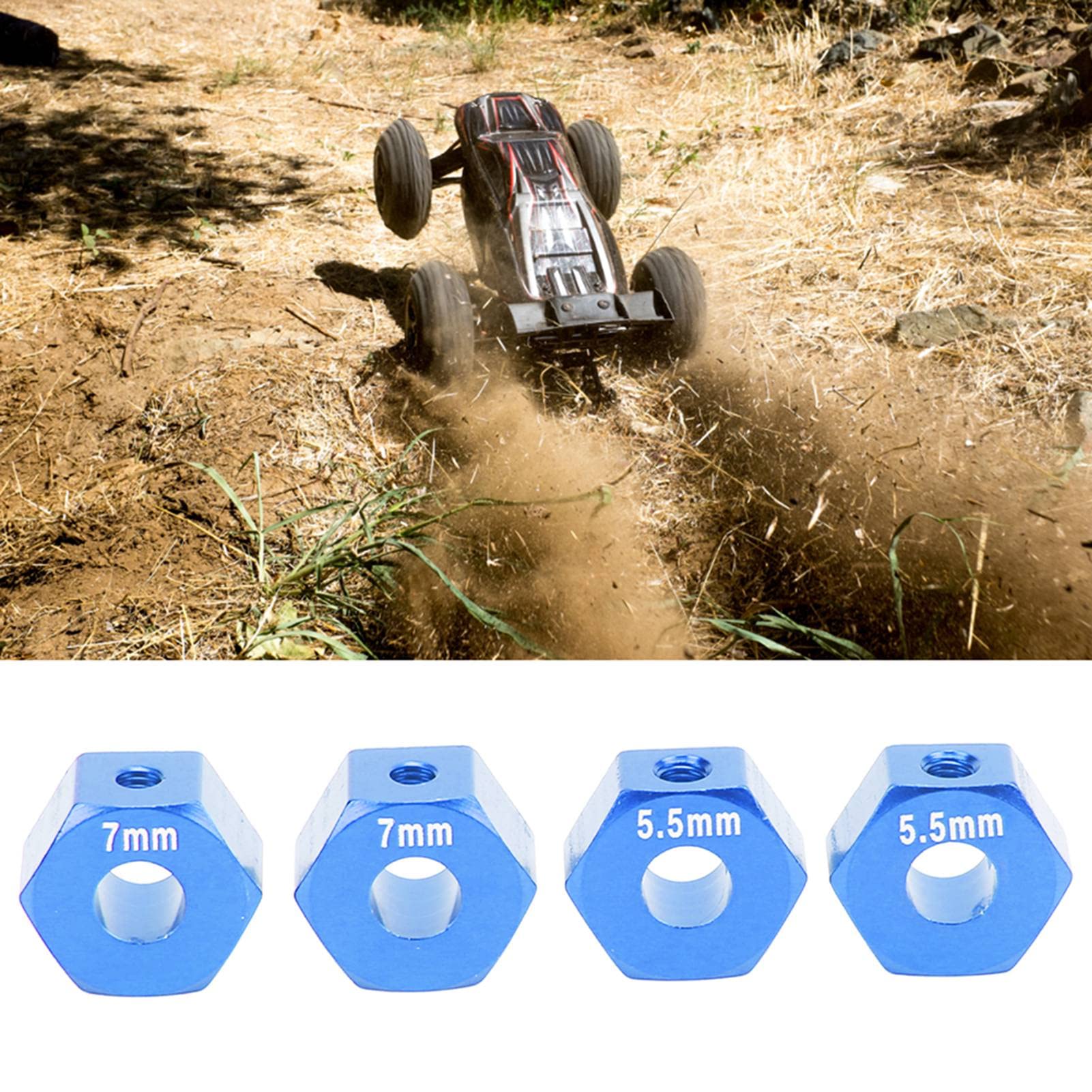 4 Pz RC Mozzo Ruota Auto 1/10 Lega di Alluminio Adattatore Mozzo Ruota