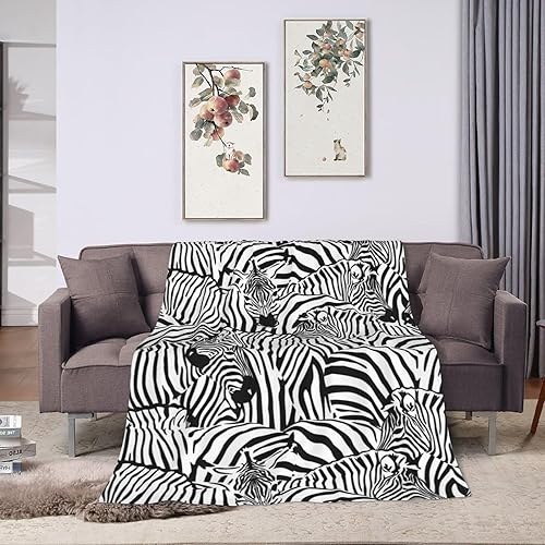 Miniatura 7 de Manta suave de cebra para todas las estaciones, cálida y ligera, manta de forro polar, manta de franela para cama, sofá, viajes, hogar, sala de