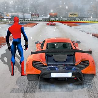 Super heroi Neve Corrida de carros Jogos 3D, super-herói Corridas de carros Jogos de acrobacias, super-heróis acrobacias na neve Jogos de Carros, Neve Condução de acrobacias de corrida Simulador jogos