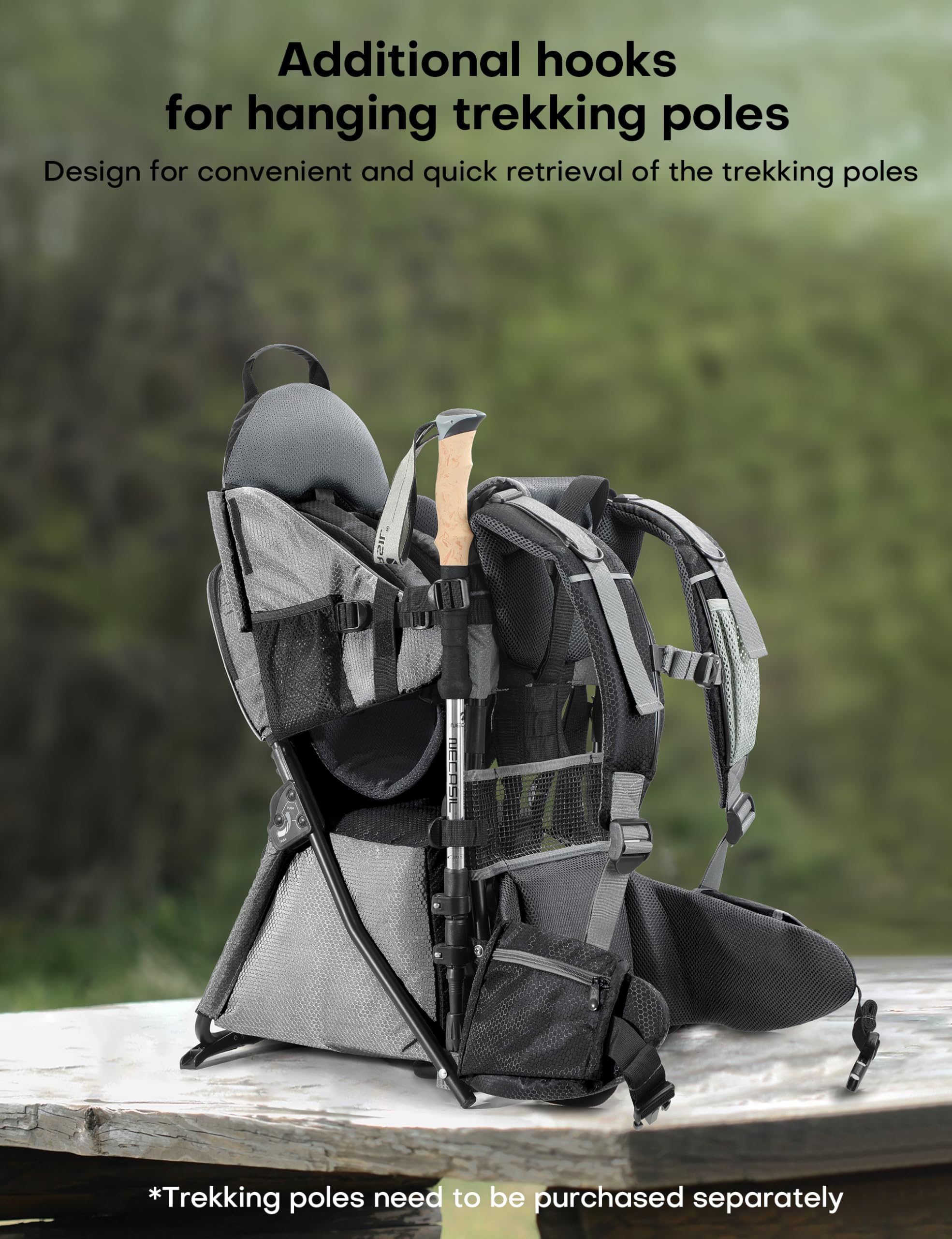 besrey Mochila portabebés, portabebés ergonómico, mochila de senderismo segura para niños pequeños con gran espacio de almacenamiento, asiento acolchado ajustable para niños | Mochila para bebé resistente al agua, gran espacio de almacenamiento, parasol y