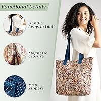 Vista 100 de Maison d' Hermine Bolsa de lona para mujer, bolsa de lona de algodón reutilizable para el hombro, bolsas de comestibles a granel con asa para 01