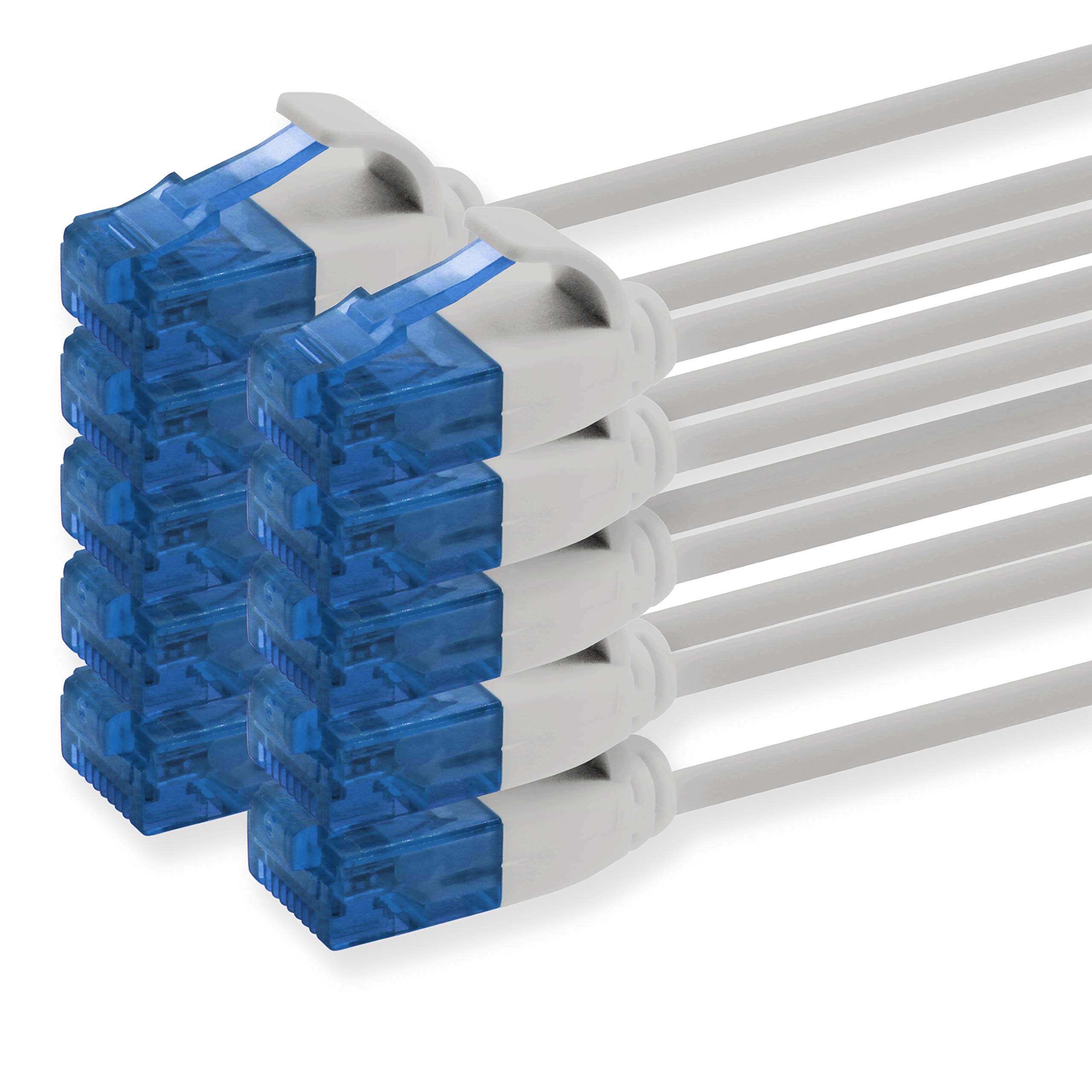 Cavo Di Rete Cat.6 Slim 1m Grigio - 10 Pezzi | Diametro 3.6mm, 1000 Mbit/s, Per Router, PC, Smart TV - Foto 9