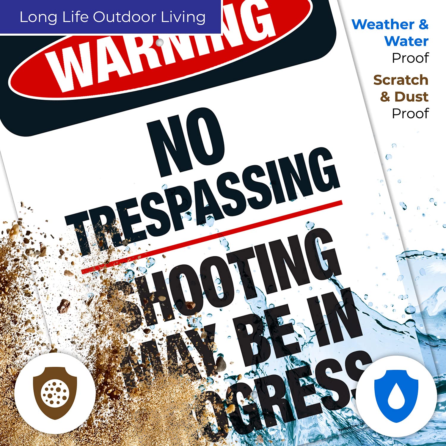 Warning No Trespassing Shooting May Be in Progress Sign, 18x24 Inches, Rust Free .063 Aluminum, Fade Resistant, Made in USA
