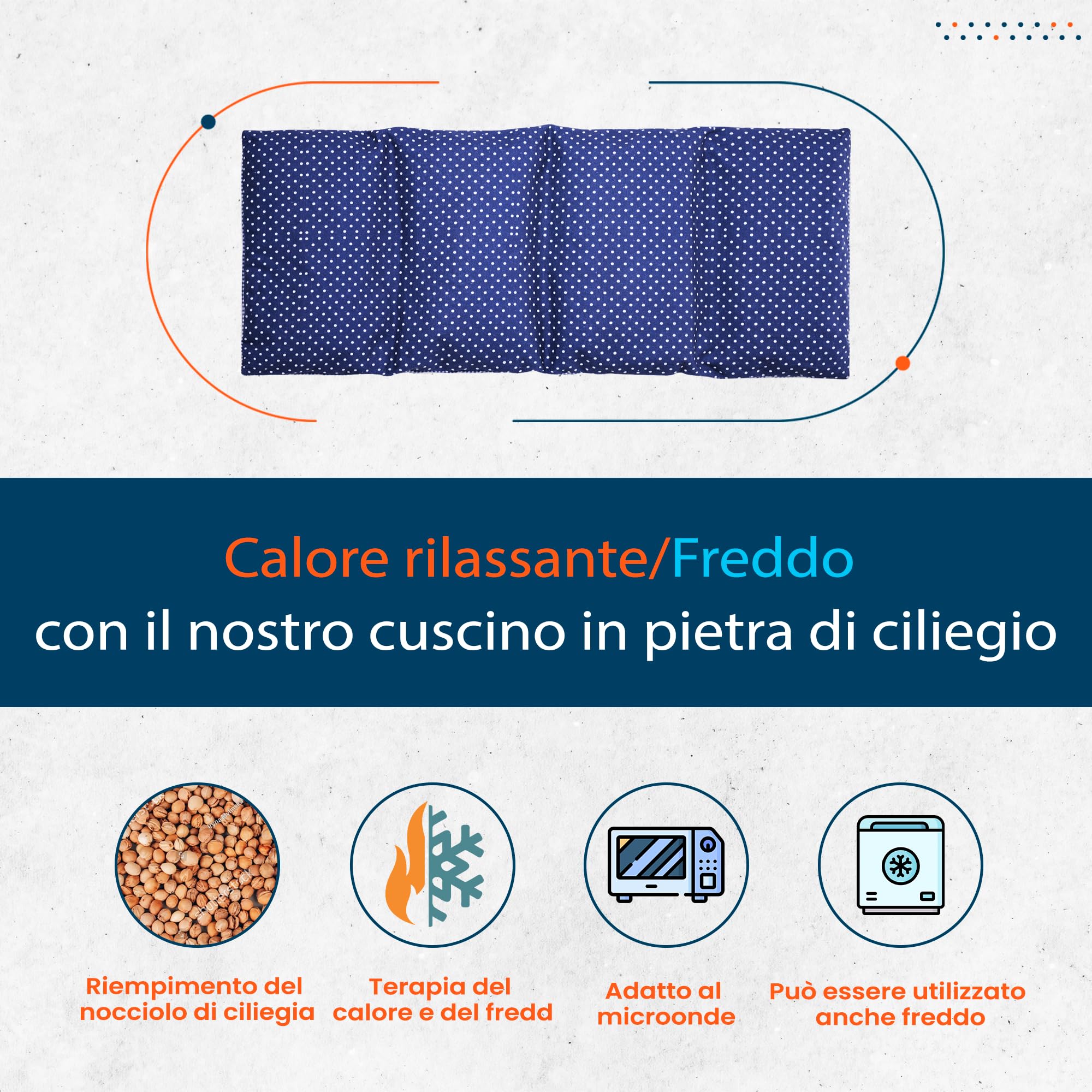 IEA Medical - Cuscino in pietra di ciliegio | noccioli di ciliegia riscaldabile | cuscino cervicale riscaldante | cuscino termico |Sollievo dal dolore