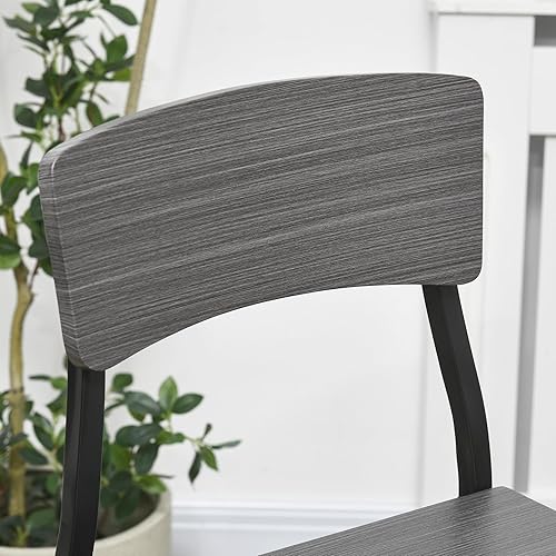 Miniatura 8 de HOMCOM Juego de mesa de barra de altura de mostrador para 4, juego de mesa de cocina cuadrada y sillas con reposapiés, patas de metal, juego de mesa