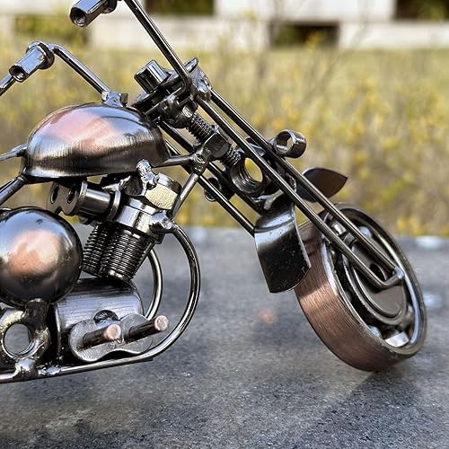 Miniatura 10 de Estatua de metal modelo de motocicleta, estatua de hierro, esculturas de motocicleta, decoración del hogar, decoración de escritorio, regalo