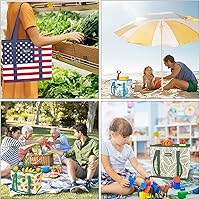 Vista 6 de BALEINE Paquete de 3 bolsas de comestibles reutilizables, bolsas de compras plegables para comestibles con parte inferior reforzada y asas (trébol)