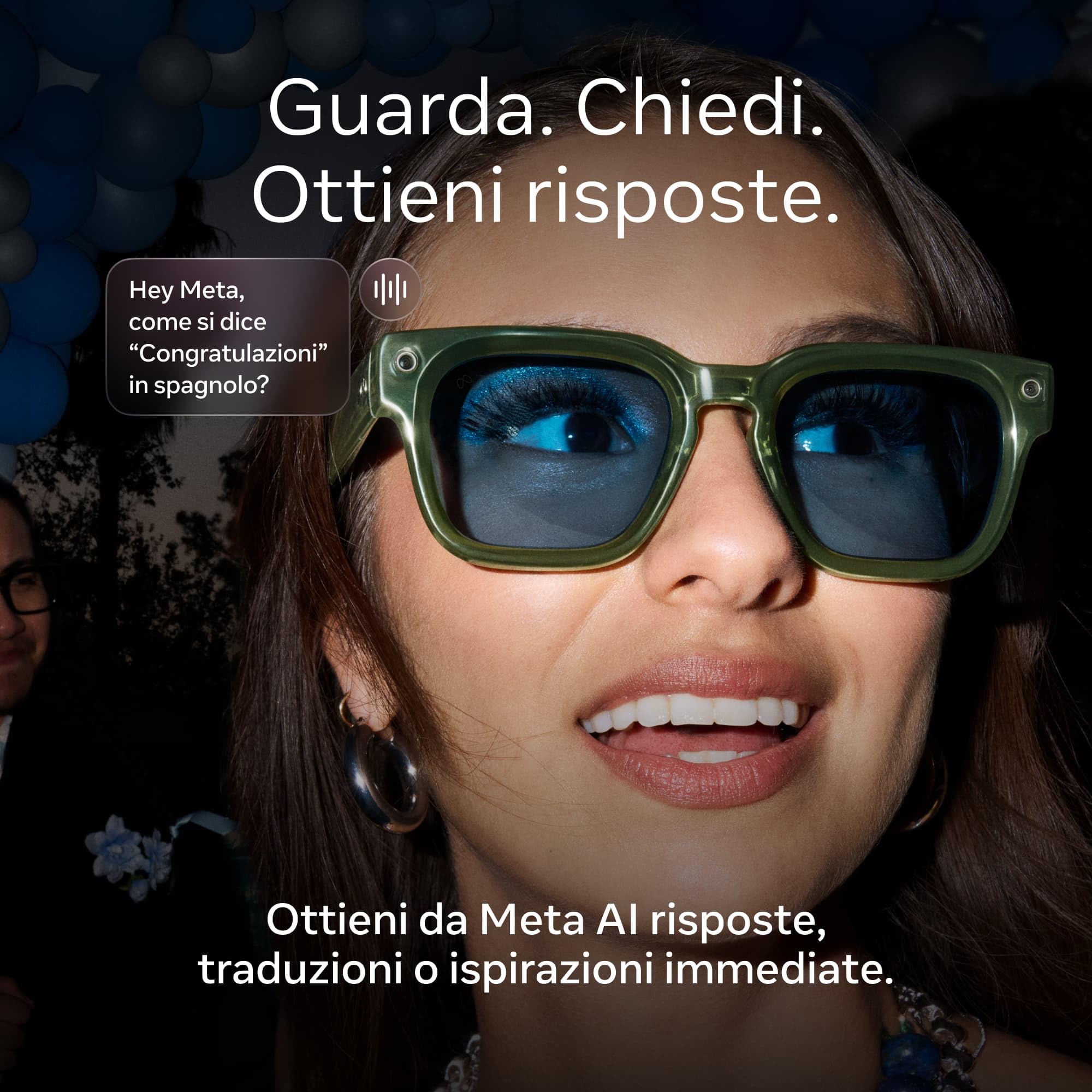 Meta Fury Racing Green | AI glasses unisex, Fotocamera da 12 MP, Traduzione in tempo reale — Risoluzione 3K HD — Oltre 8 ore di autonomia — Lenti Light Blue Atlantic