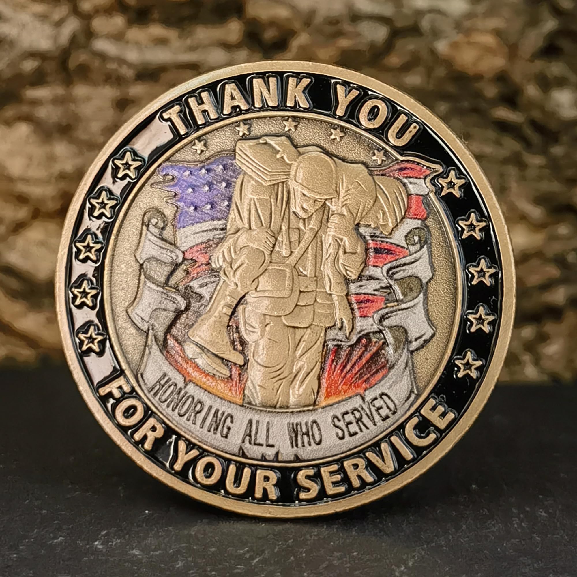 LZWIN Thank You for Your Service チャレンジコイン - 英雄を称え、奉仕を祝う - 義務、名誉、勇気