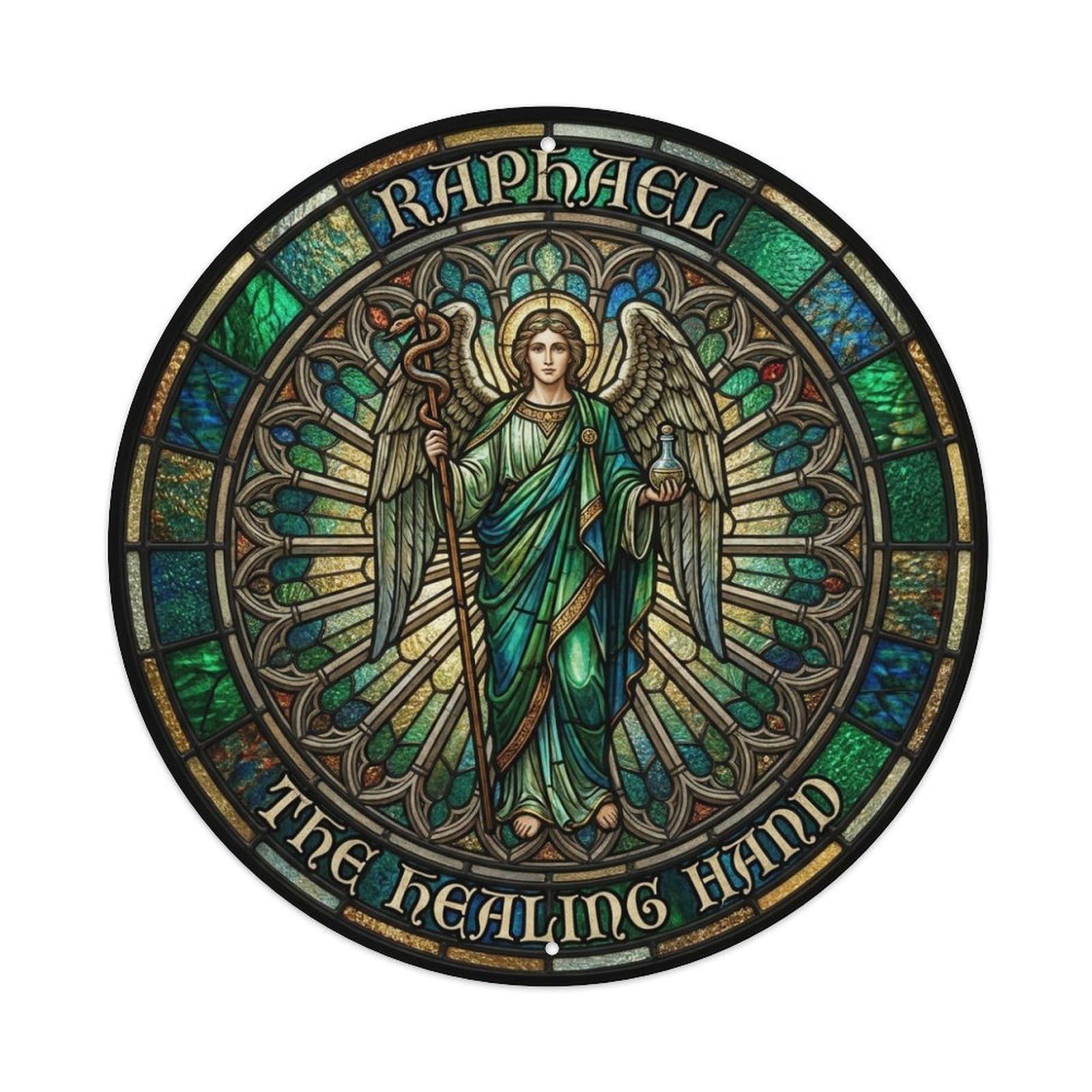 Healing Archangel Raphael The Healing Hand Metal Tin Sign