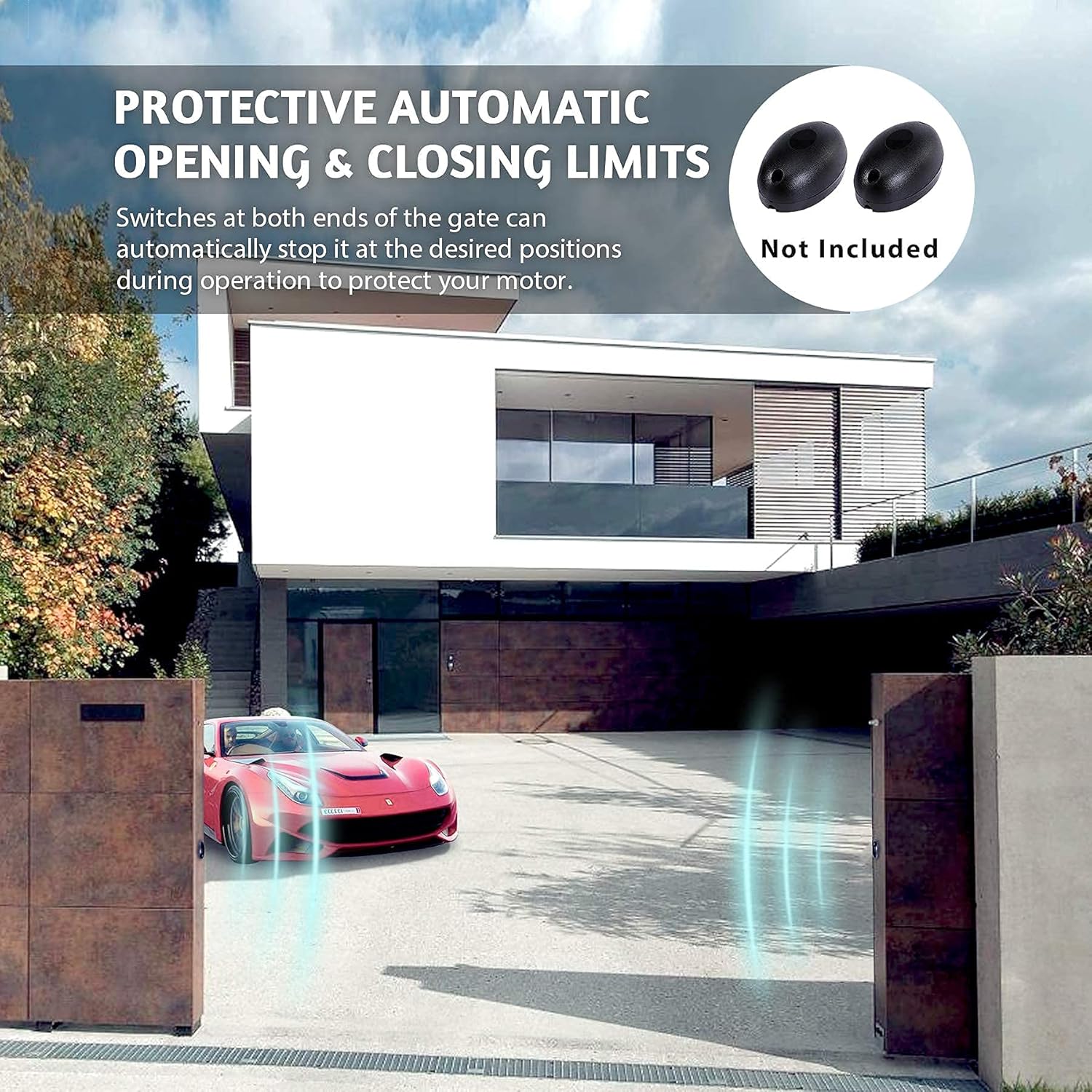 Magnetic limit switches for gate opener