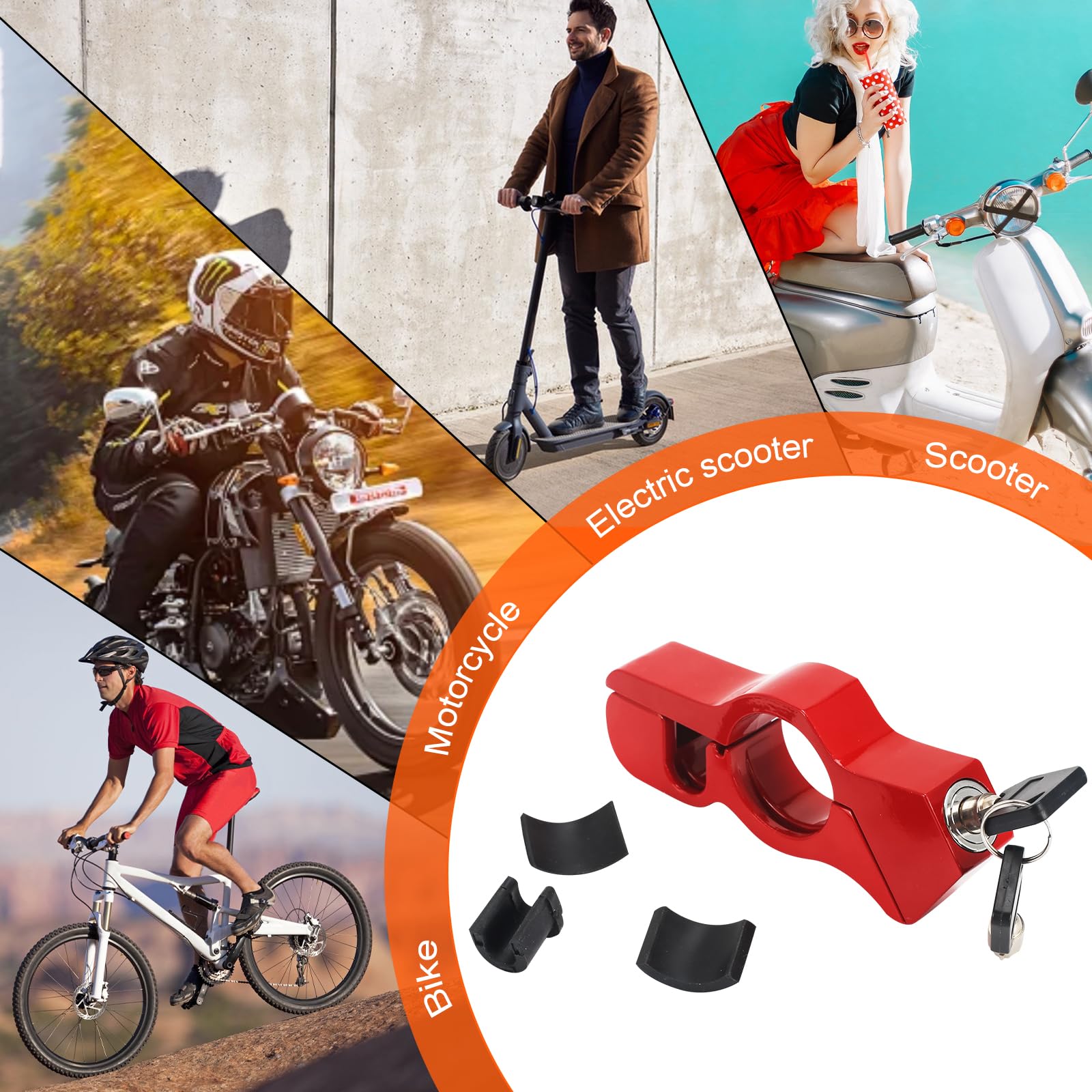 Zamknięcie uniwersalne do motocykla, regulowana blokada tarczy hamulcowej, zabezpieczenie przed kradzieżą, zamknięcie na kierownicę, do skuterów, mopedów, hulajnog, rowerów, ATV, rowerów